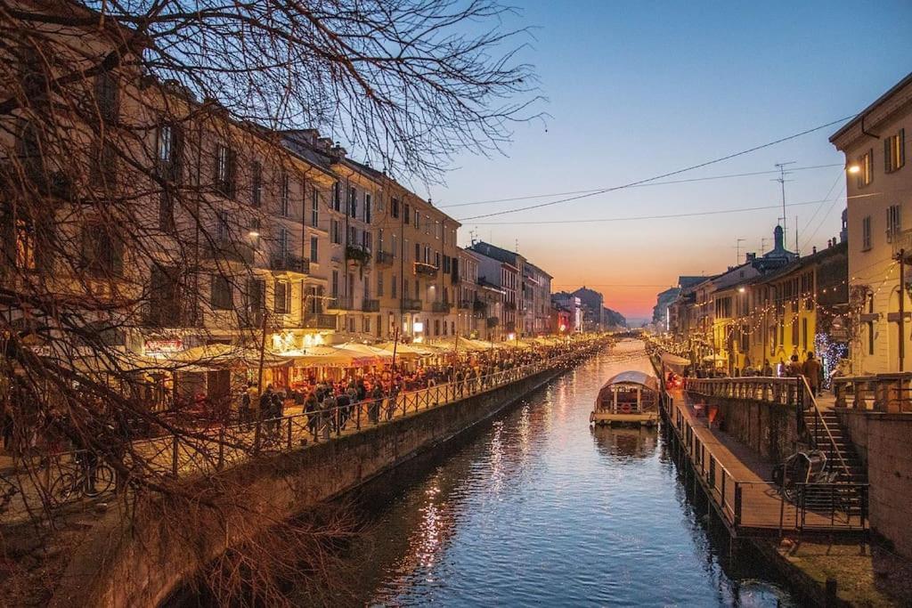 Navigli 10 Min Loft Moderno Con Area Esterna Leilighet Milano Eksteriør bilde